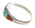 Sterling Silver Turquoise Multicolor Inlay Ring Size 6-3/4 NS35999